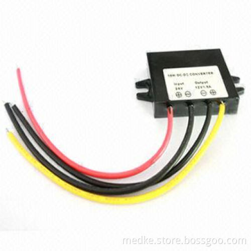 24 to 12V DC, 1.5A Step-down Car Power Converter with Shock and Vibration-resistant